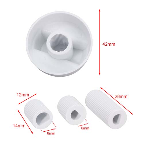 KN003 White Knob for Cooker Oven Switch Control Sparesbarn