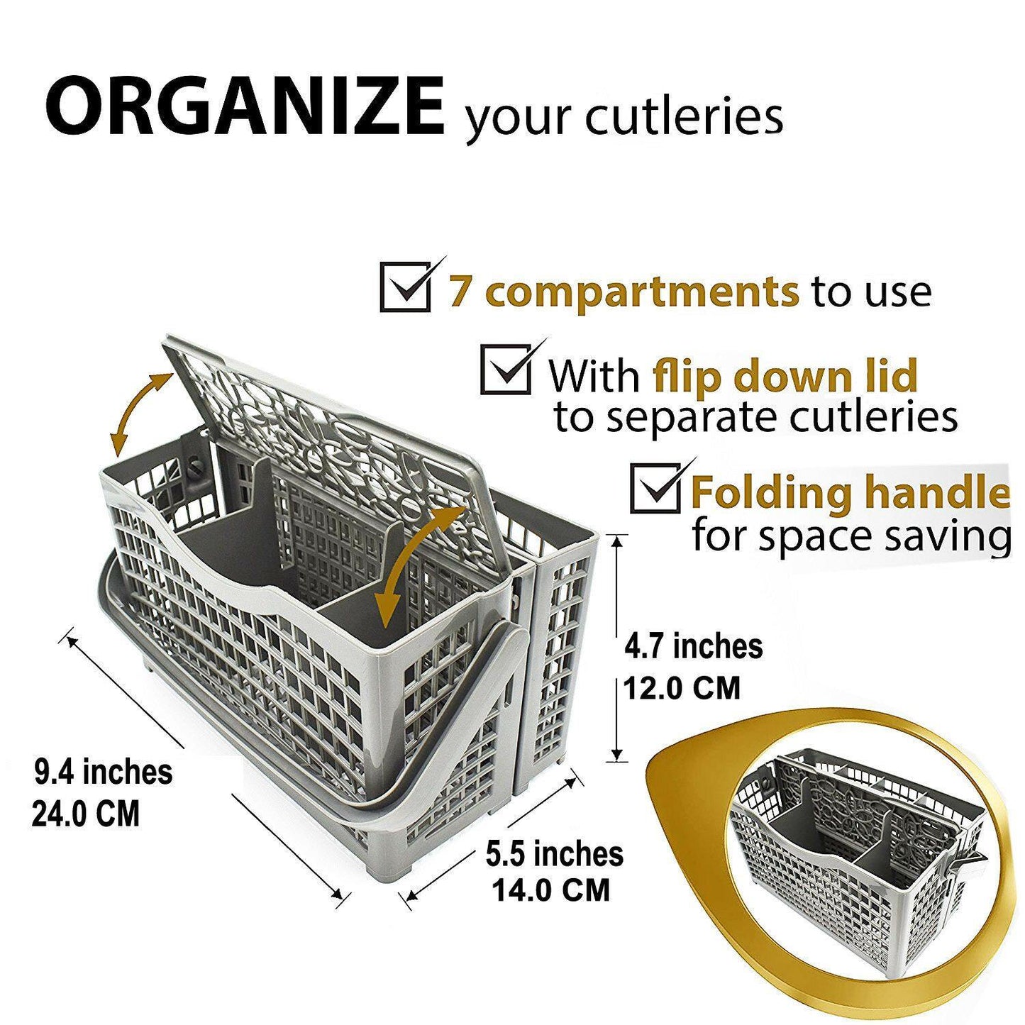 2 In 1 Dishwasher Cutlery Basket For Technika VDW6SS VDW6SS-4 VDW6SS-3 TBD4SS Sparesbarn