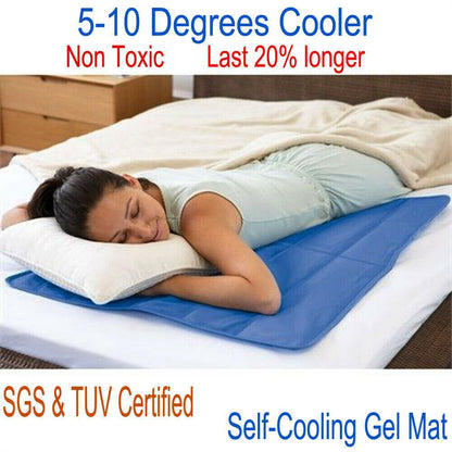 Magic Hot Self Cooling Gel Cool Pad Mat Mattress Topper Car Seat Bed Sofa New Sparesbarn