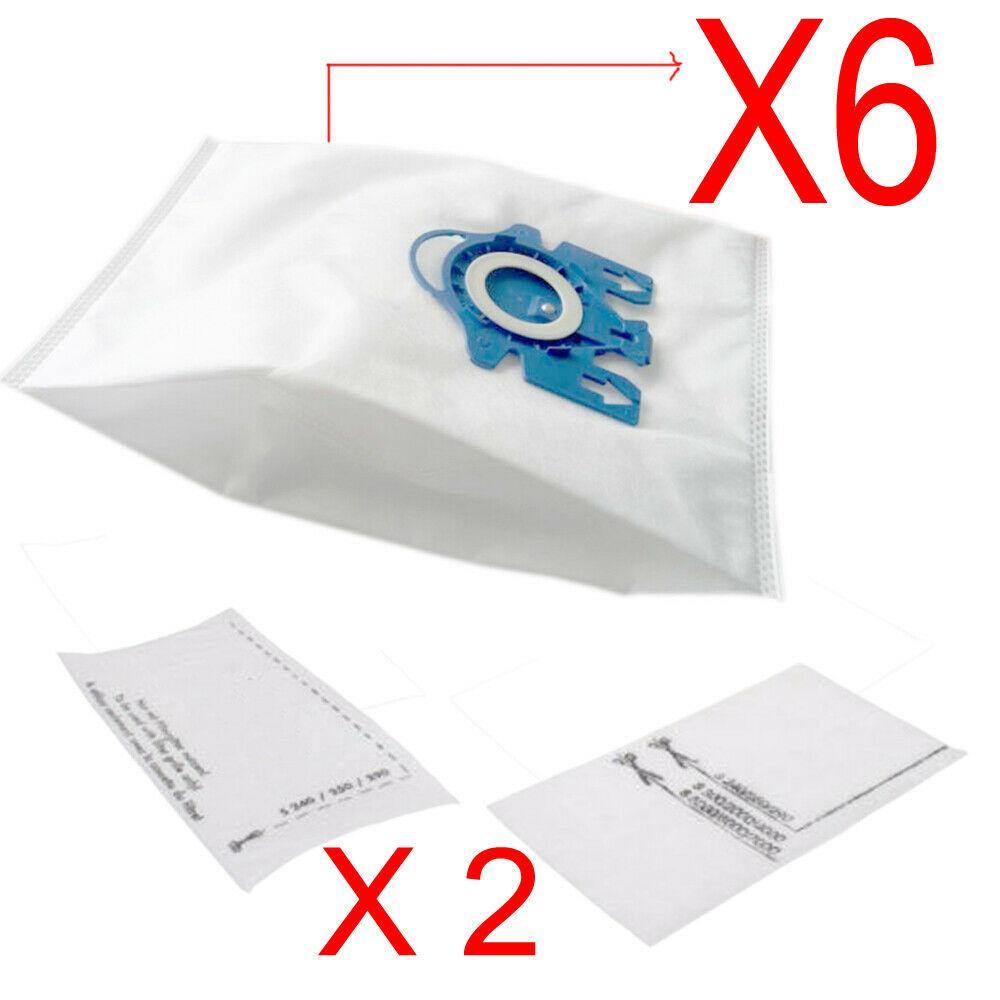 6 Bags + 4 Filters For Miele Complete C3 Hard floor PowerLine SGFE0 09983690 Sparesbarn