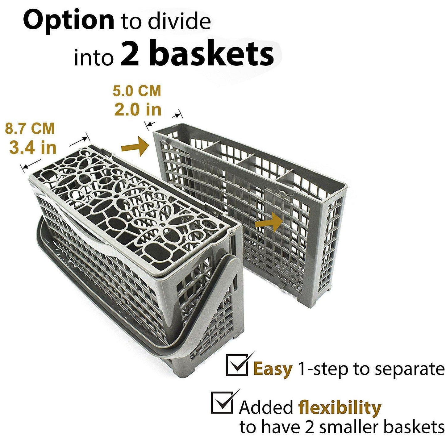 2 In 1 Dishwasher Cutlery Basket for Whirlpool WFO3S23XAUS ADP5000 ADP5000MT Sparesbarn