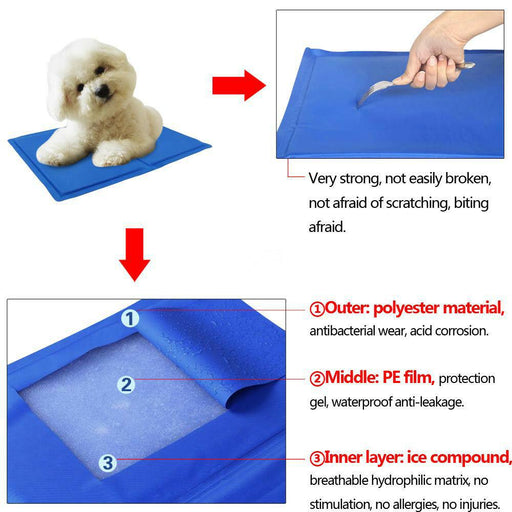 Pet Cooling Summer Mat Self Cooling Dog Cooling Mat Pad Bed Mattress Heat relief Sparesbarn